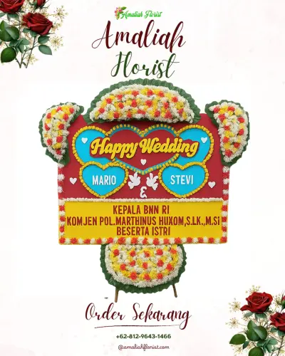 Karangan Papan Bunga Pernikahan di Kalijudan